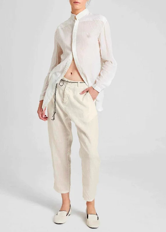 String Belt Trousers - Light Biege