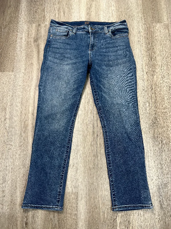 Jeans Straight By Kut In Blue Denim, Size: 14