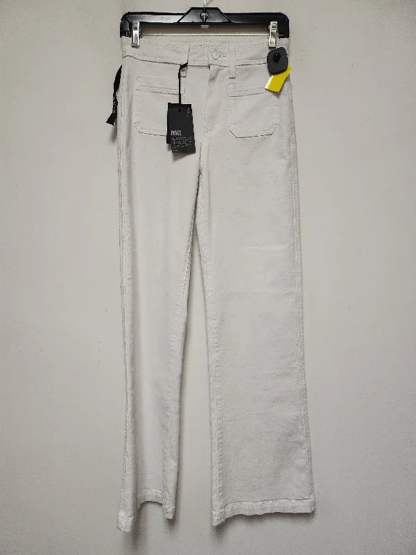 Jeans Wide Leg By Paige In White Denim, Size: 2