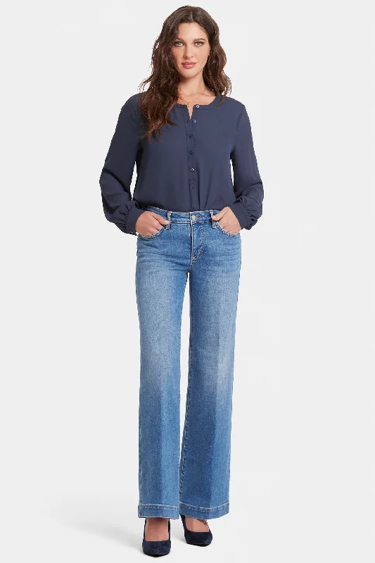 Teresa Wide Leg Jeans In Petite - Water Canyon