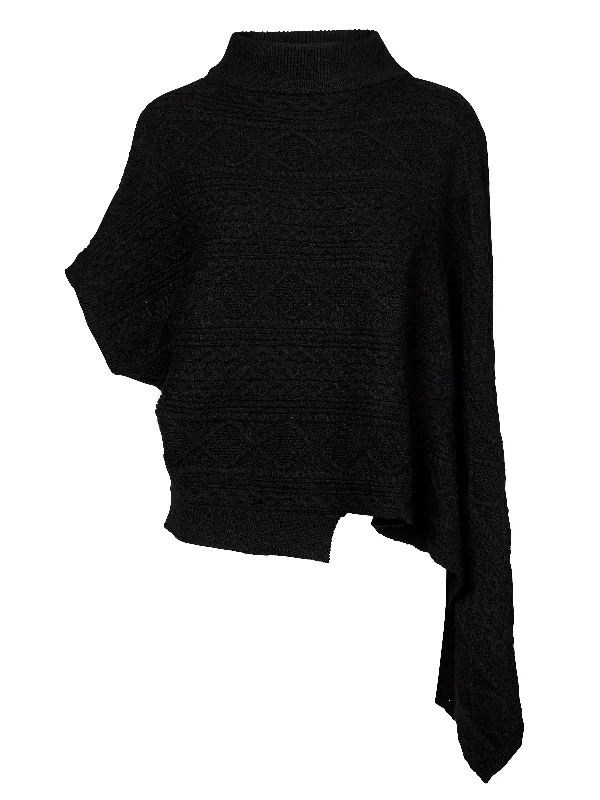 VILNA knit poncho - Black