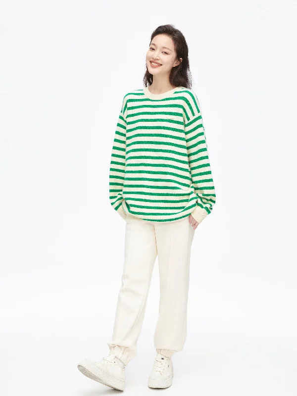 Fresh Green Striped Sweater