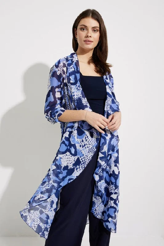 Joseph Ribkoff Blue/Vanilla Cover Up-232089