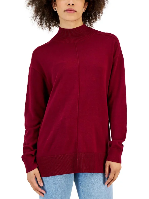 Womens w Cotton Mock Turtleneck Sweater