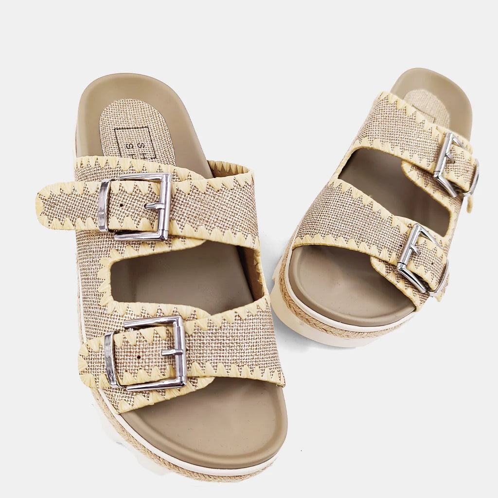 Shu Shop Laura Gold Woven Sandals