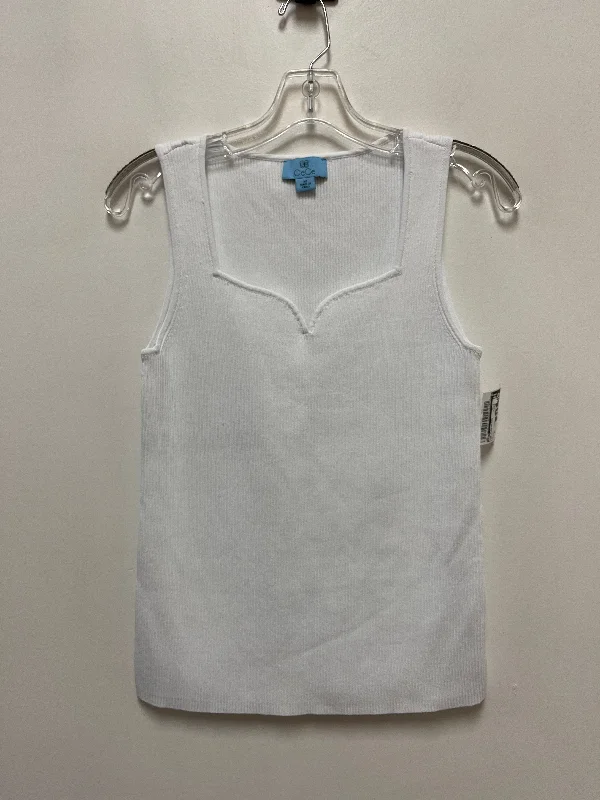 Top Sleeveless By Cece In White, Size: M