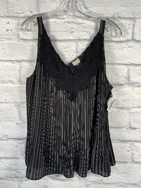 Top Sleeveless By Chicos In Black & White, Size: L