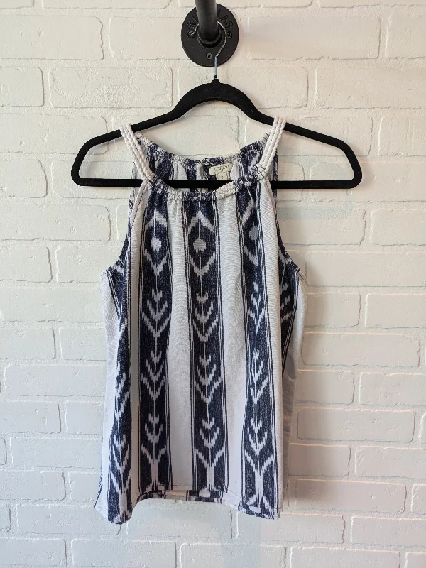 Top Sleeveless By J. Crew In Blue & Cream, Size: S