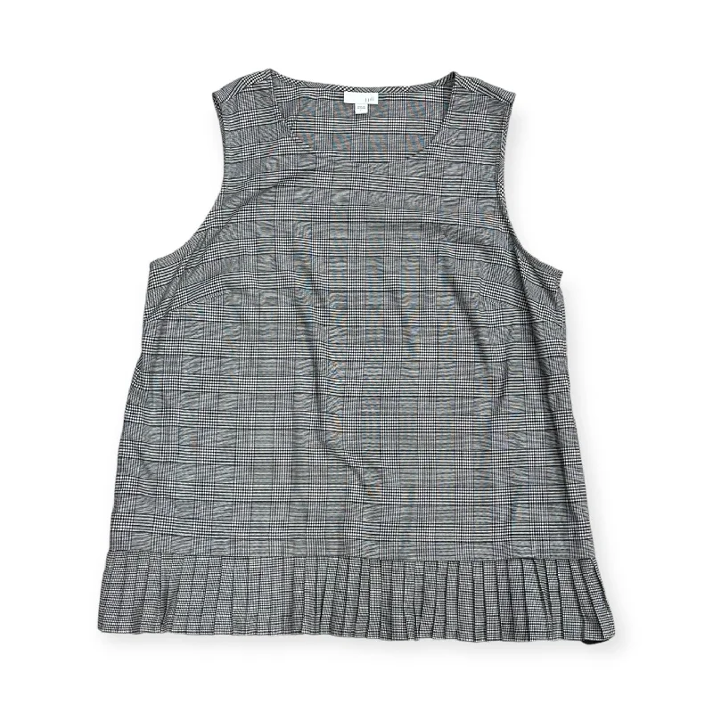 Top Sleeveless By J. Jill In Plaid Pattern, Size: L