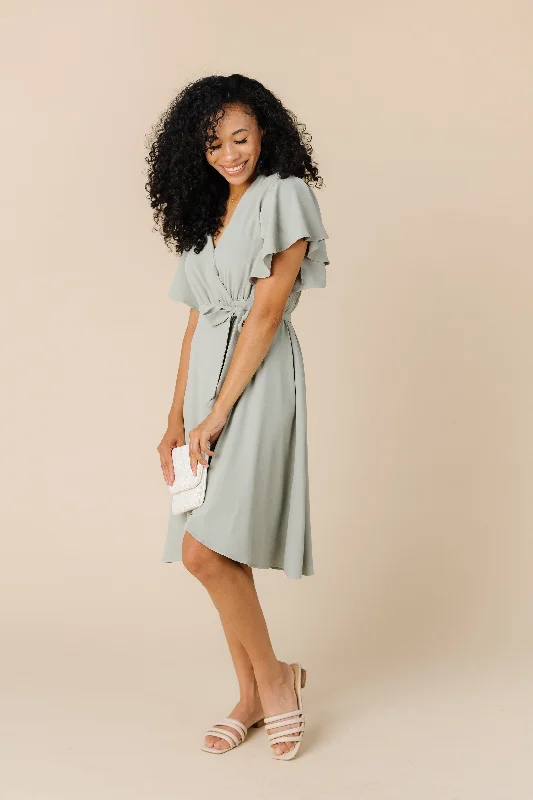 Daphne Tulip Wrap Dress - Dusty Sage