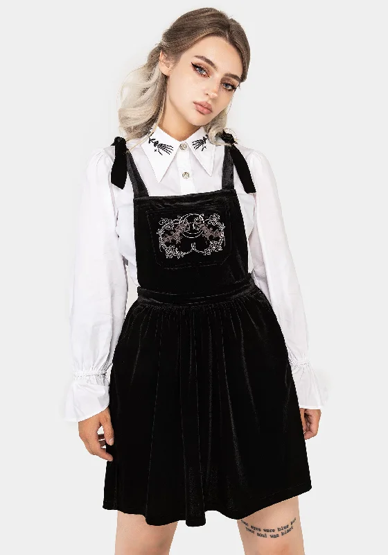 Vampyrum Bat Embroidered Mini Pinafore Dress