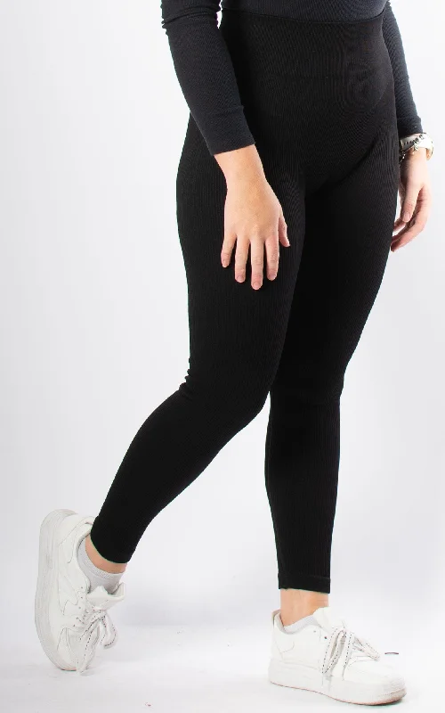 Ribbed Leggings | Black