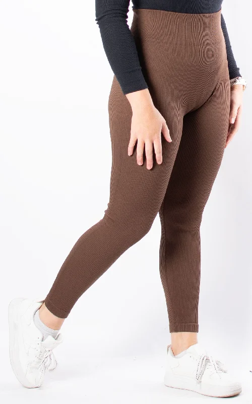 Ribbed Leggings | Chocolate