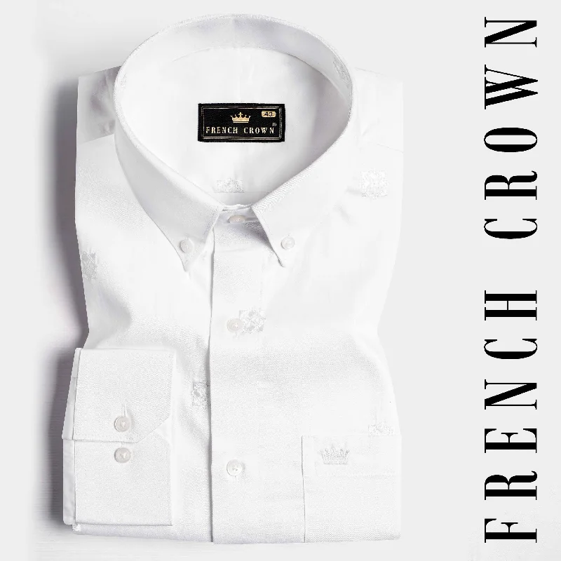 Bright White Subtle Sheen Super Soft Premium Cotton Shirt