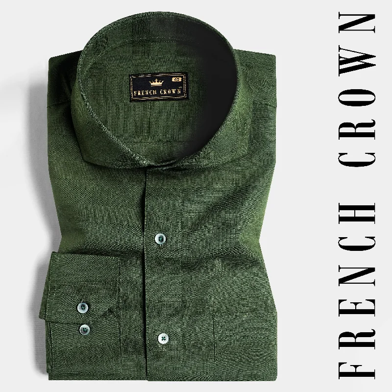 Finch Green Dobby Textured Premium Giza Cotton Shirt