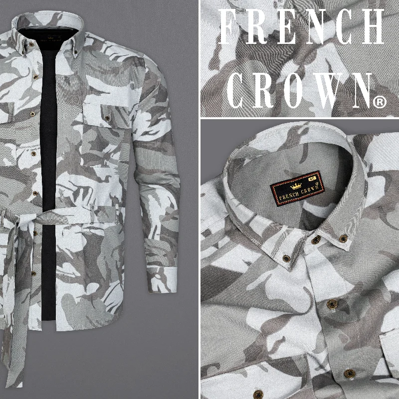 Nobel with Nebula  Gray  Camouflage Royal Oxford Designer Overshirt/Shacket