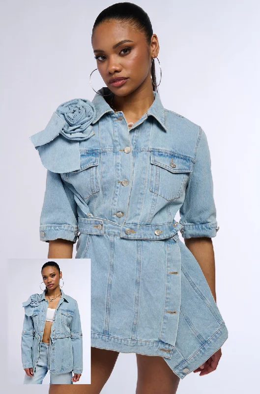 DENIM ROSETTE JACKET