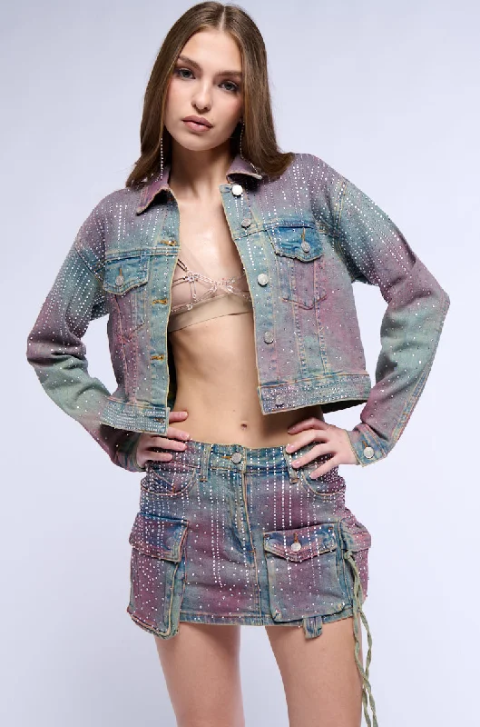 DOLL RHINESTONE DENIM JACKET