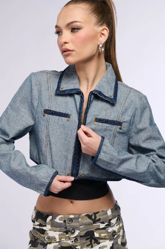 INSIDE OUT DENIM CROP JACKET