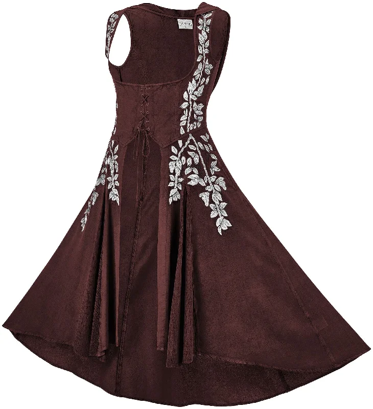 Tauriel Maxi Overdress Limited Edition Rich Rosewood Silver Embroidery